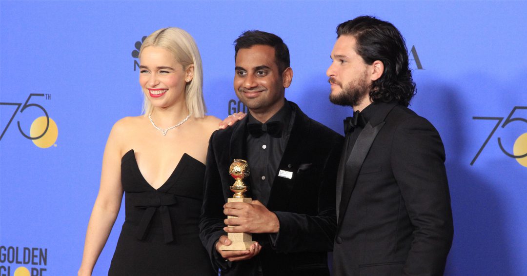 Emilia Clark, Aziz Ansari and Kit Harington