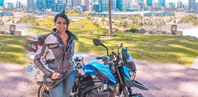 Biker Girl | Candida Louis | Traveller | Global Indian