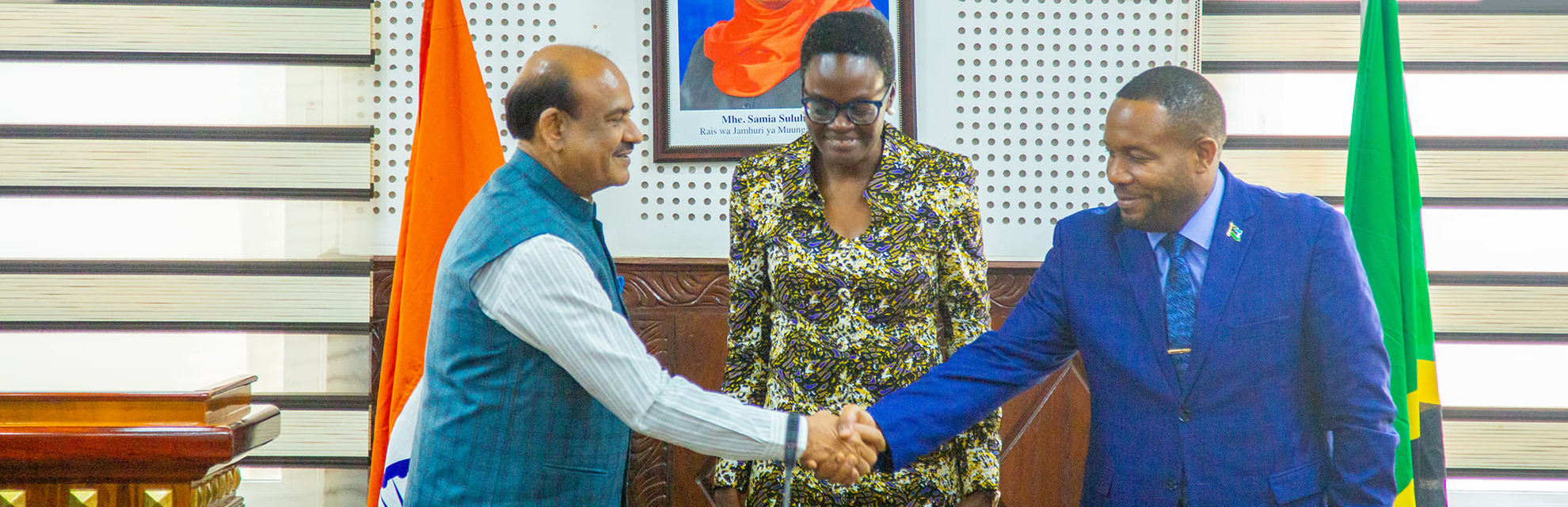 Lok Sabha speaker Om Birla met the speaker of national assembly of Tanzania Dr Tulia Ackson and Zubeir Ali Maulid, speaker of Zanzibar House of Representatives. They discussed issues of mutual interest.