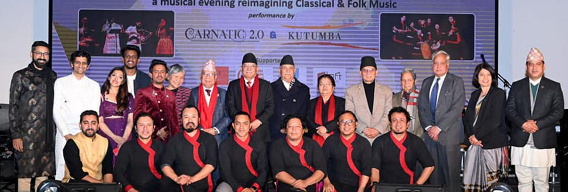 The Indian Embassy in Kathmandu organized ‘Sangeet Sukoon’ featuring performances by Indian band Carnatic 2.0 and Nepali band Kutumba to celebrate diplomatic ties between India and Nepal. It was attended by the PM of Nepal and other dignitaries.
