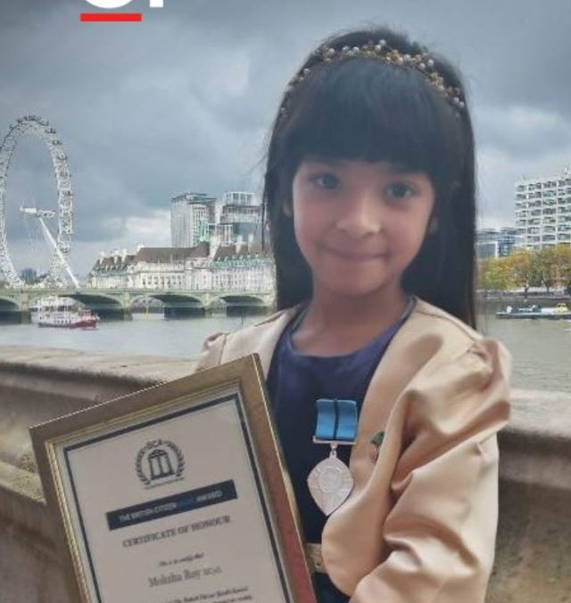 7-year-old environment champion Moksha Roy receives UK PM’s ‘Point of Light’ award