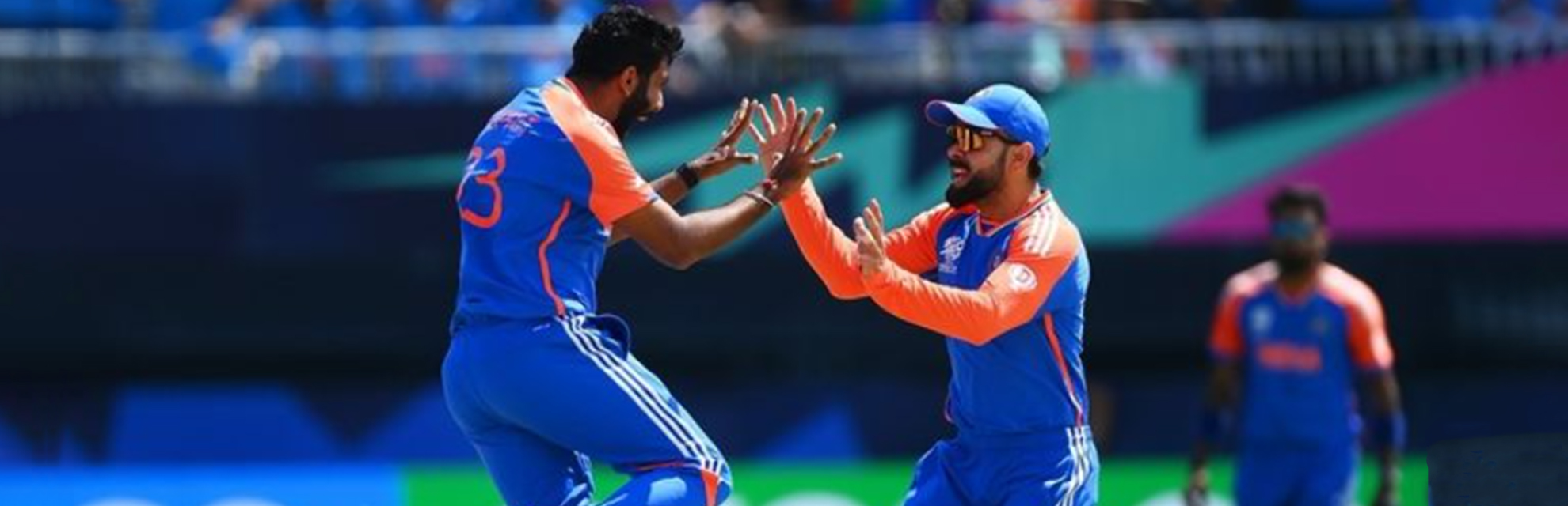 Indian cricketers celebrate their recent victory in a T20 World Cup match in the U.S.