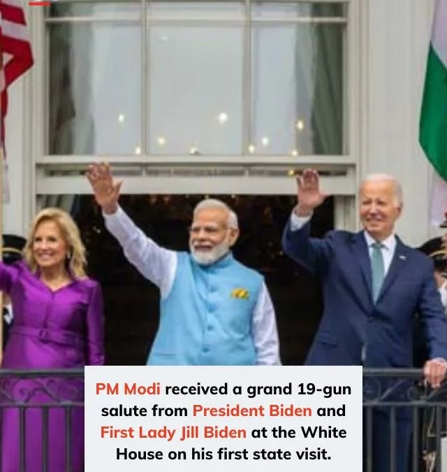 PM Modi and Biden Address Massive Crowd Outside White House