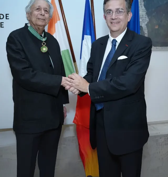 Indian architect Raj Rewal received the prestigious Commandeur de l’Ordre des Arts et des Lettres from France.