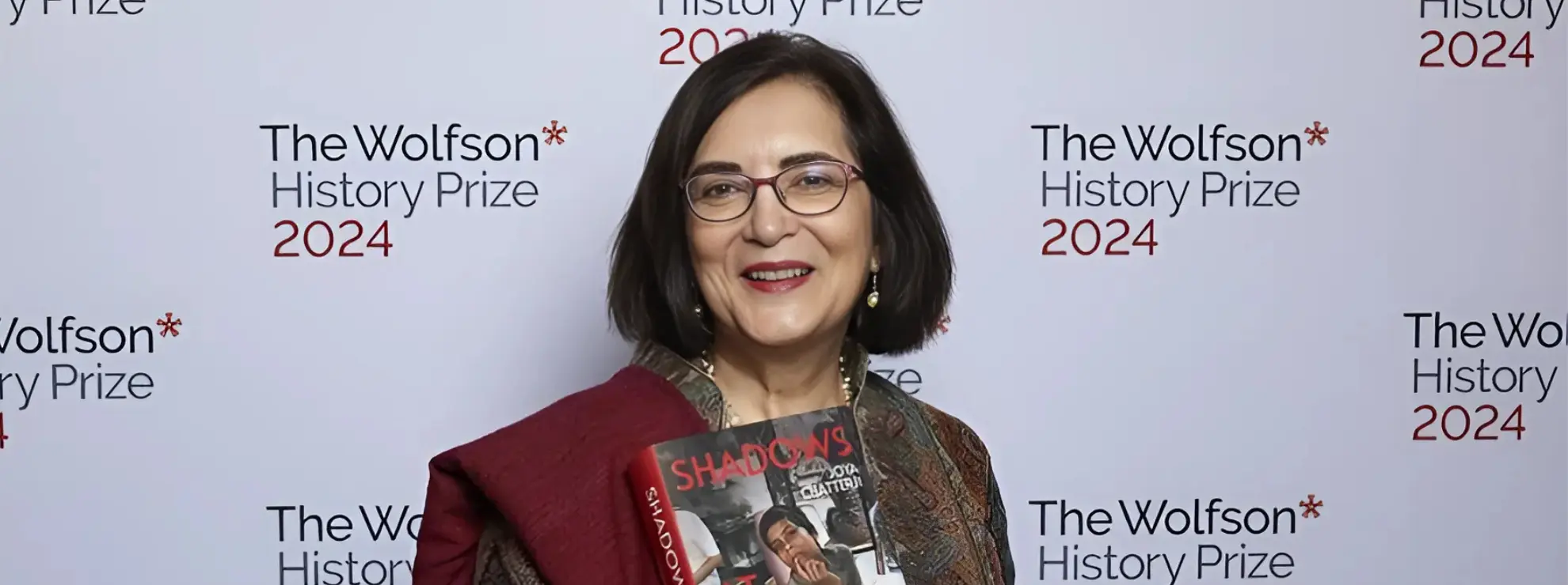 India-origin Cambridge professor Joya Chatterji wins the Wolfson History Prize for her book Shadows at Noon: The South Asian Twentieth Century.