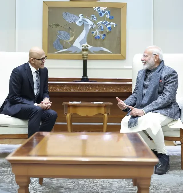Microsoft CEO Satya Nadella Announces $3 Billion AI Investment in India After Meeting PM Modi