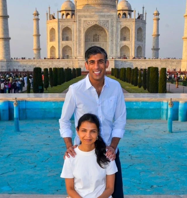 Former UK PM Rishi Sunak visits Taj Mahal with family