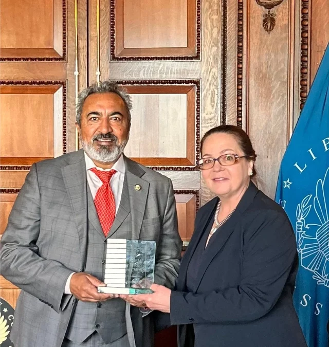 Indian American congressman Ami Bera received the 2025 Legislative Champion Award from SNMMI