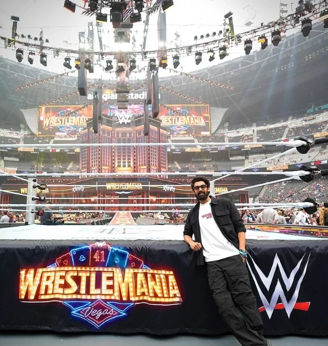 Actor Rana Daggubati became the first Indian celebrity to appear at WrestleMania 41 in Las Vegas.