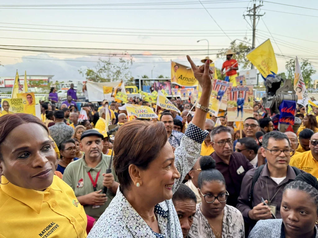 Kamla Persad-Bissessar during her election campaign 