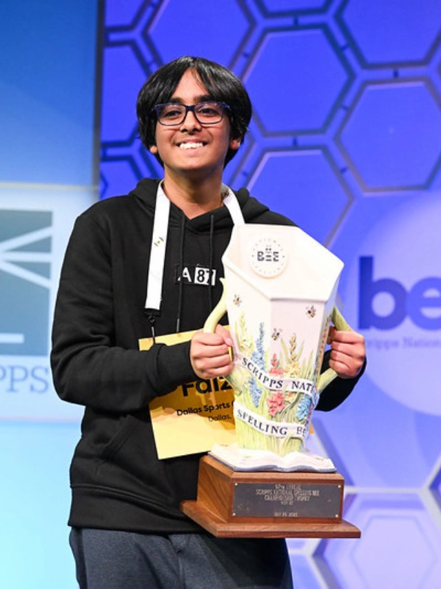 Thirteen-year-old Faiza Zaki from Texas, whose parents are originally from Hyderabad, won the Scripps Spelling Bee by spelling “éclaircissement” in the final round.