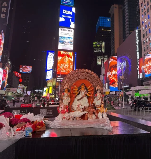 Tradition meets Times Square: Rituparna Sengupta leads the 2025 Durga Puja celebration in NYC.