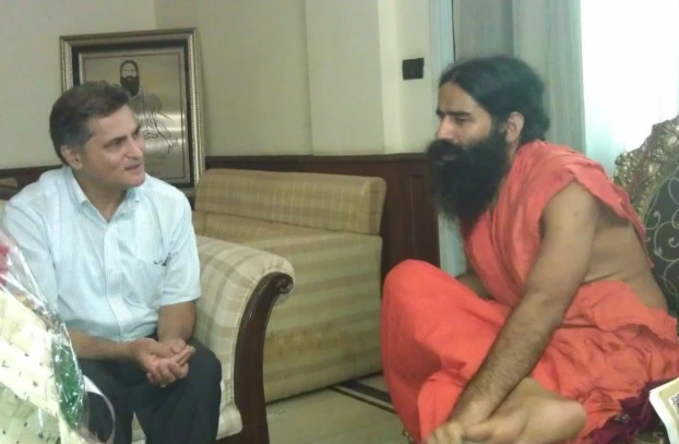 Virender Chopra with Baba Ramdev