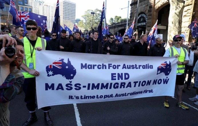 Anti immigrant protest in Australia