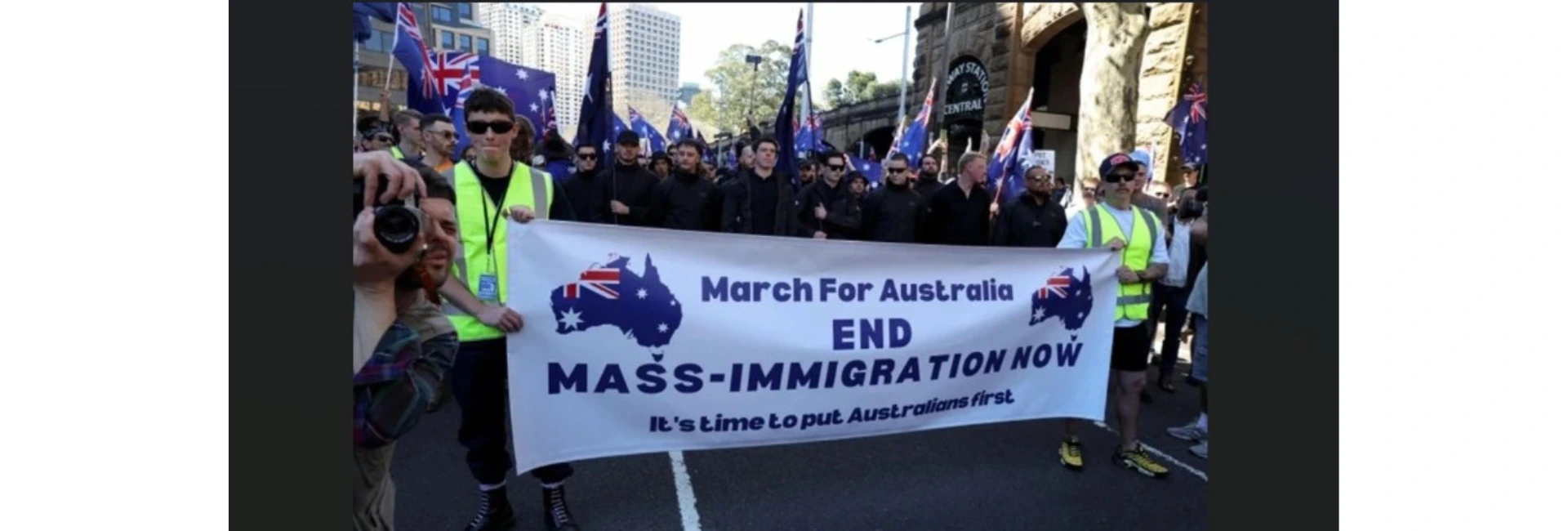 Anti immigration protest in Australia