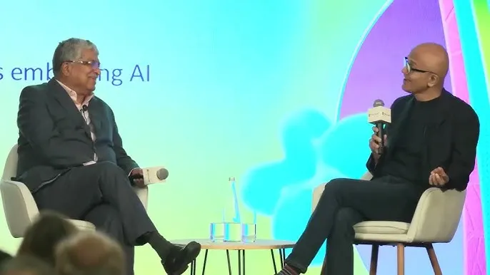 Nandan Nilekani and Satya Nadella