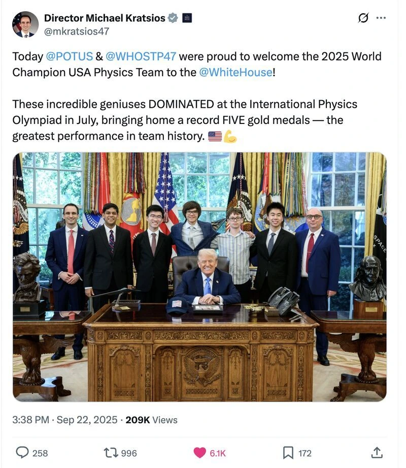 Michael Kratsios's post