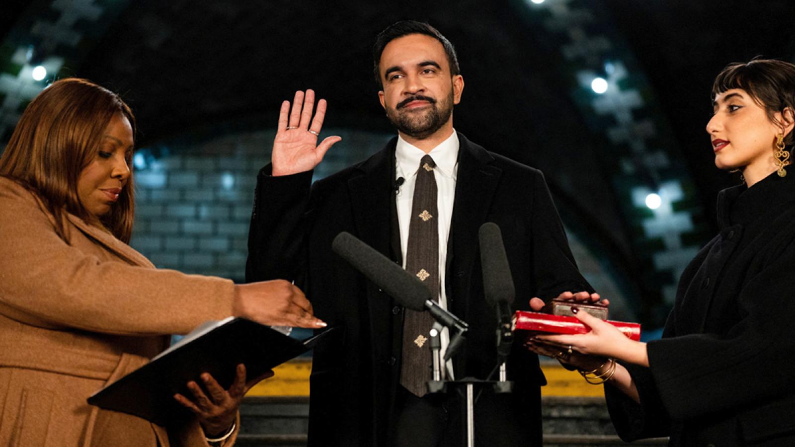 Zohran Mamdani's swearing-in ceremony