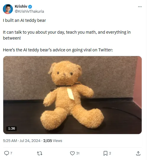 AI Teddy Bear by Krishiv