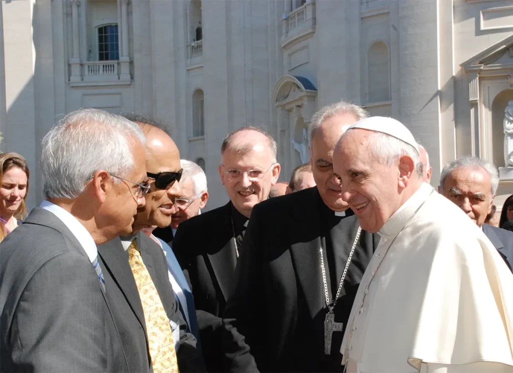 Veerabhadran Ramanathat with Pope Francis