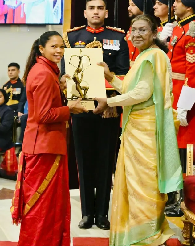 Salima Tete received Arjuna Award from President Droupadi Murmu in 2025