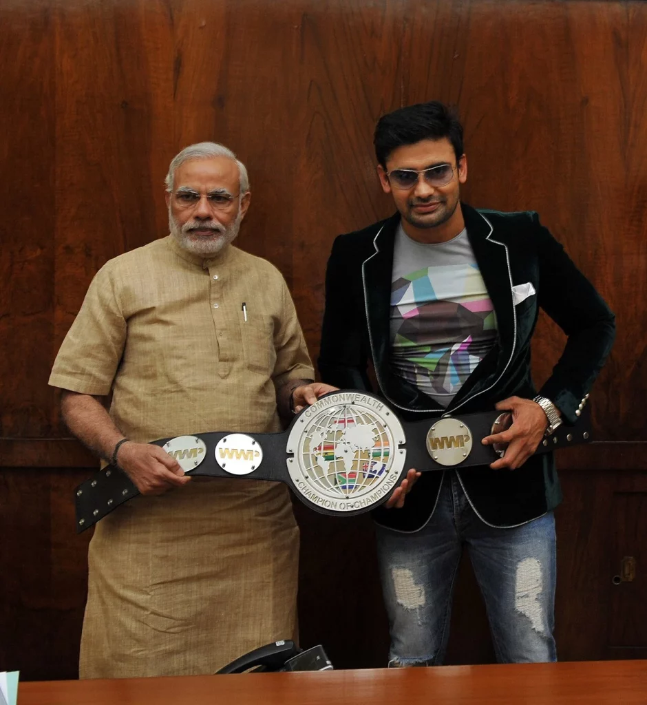 Sangram Singh with PM Modi 