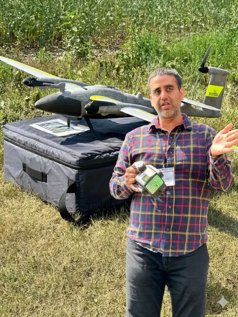 Keshav Singh doing Fixed Wing drone field demonstration