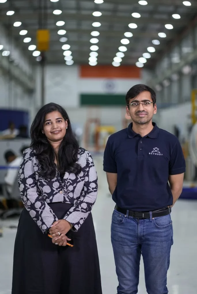 Sanjana Tripuramallu with Pawan Chandana of Skyroots