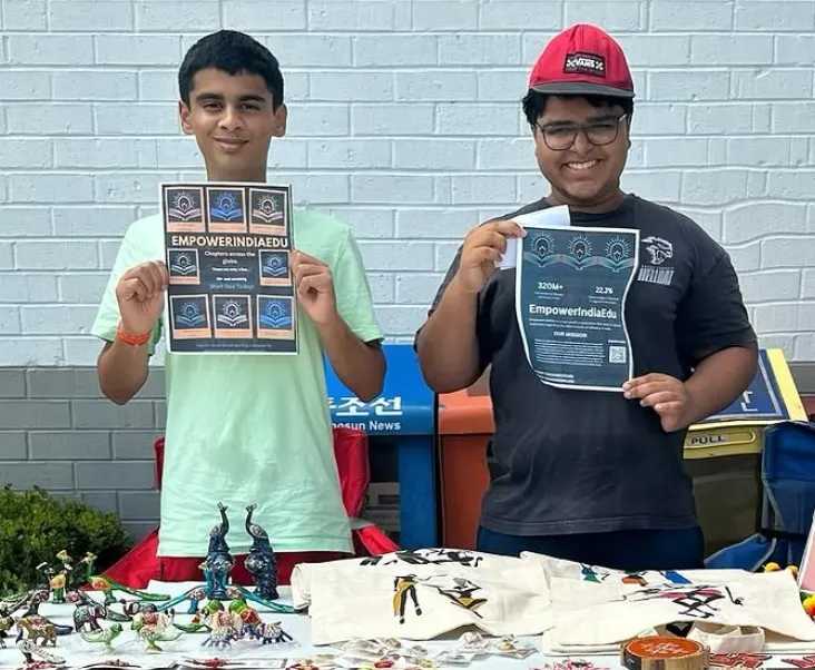 Dev Rai with his friend in Virginia