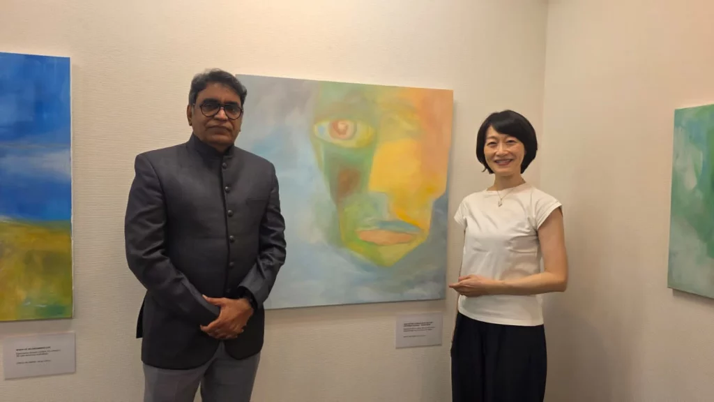 Artist Ramakanth Thumrugoti with Japanese film star aTakeda Akemi