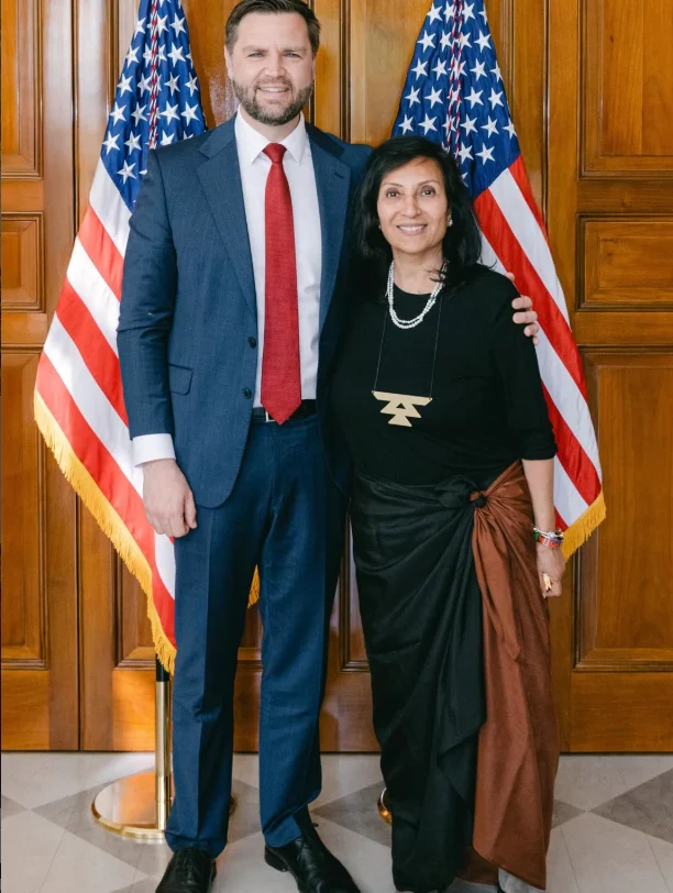 Asha Jadeja Motwani with JD Vance
