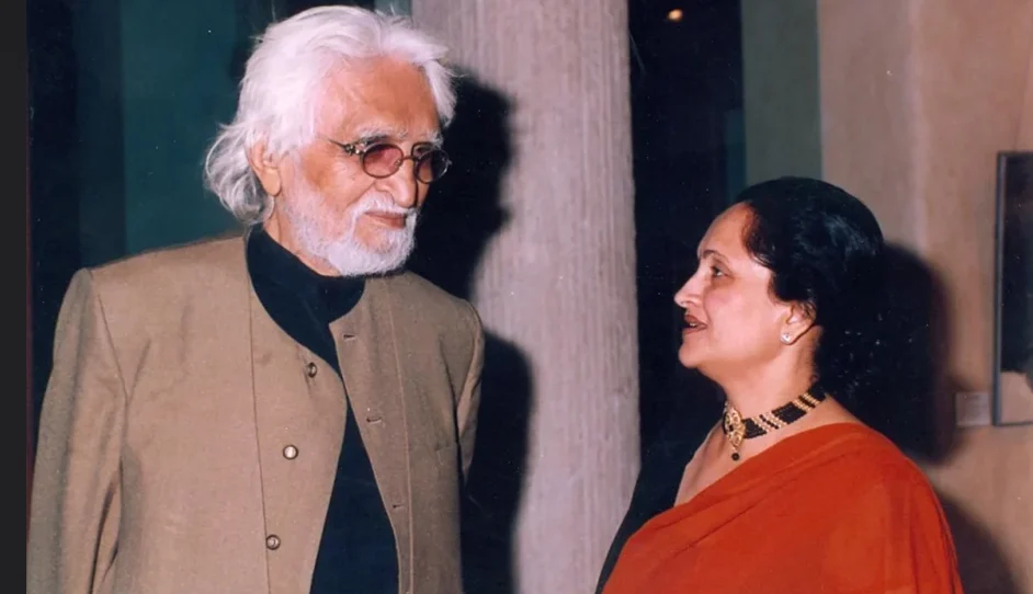 Artists MF Husain and Kalpana Shah